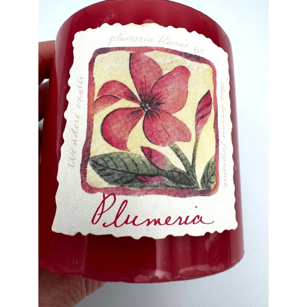 Vintage Bath & Body Works Plumeria Scented Pillar Candle 90s Deadstock Rare